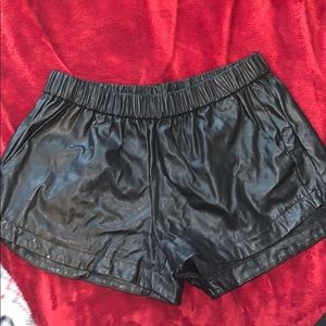 Faux leather shorts
